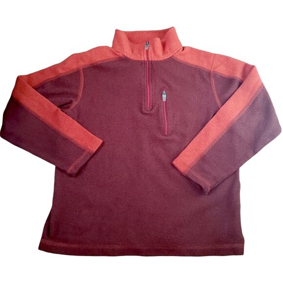 L.L. Bean Fleece Quarter Zip Pullover Sweater Burnt Orange Kids Size Small 8 - Picture 1 of 8
